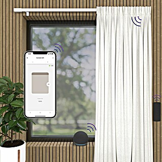Vorhangschiene MotionBlinds Seitenöffnung Elektrisch (Anzahl Läufe: 1 Stk., 160 cm, Weiß)