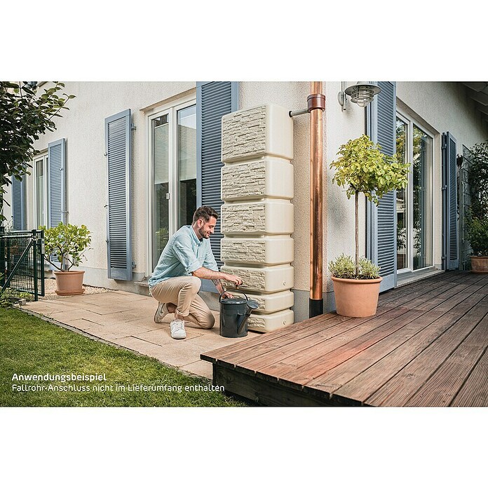 4rain Regenspeicher Slim Stone (350 l, Sandbeige, 1 Stk.) | BAUHAUS