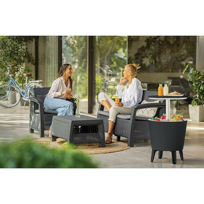 Keter Nevera Cool Bar (L x An x Al: 49,5 x 49,5 x 84,5 cm, Grafito/Blanco) | BAUHAUS