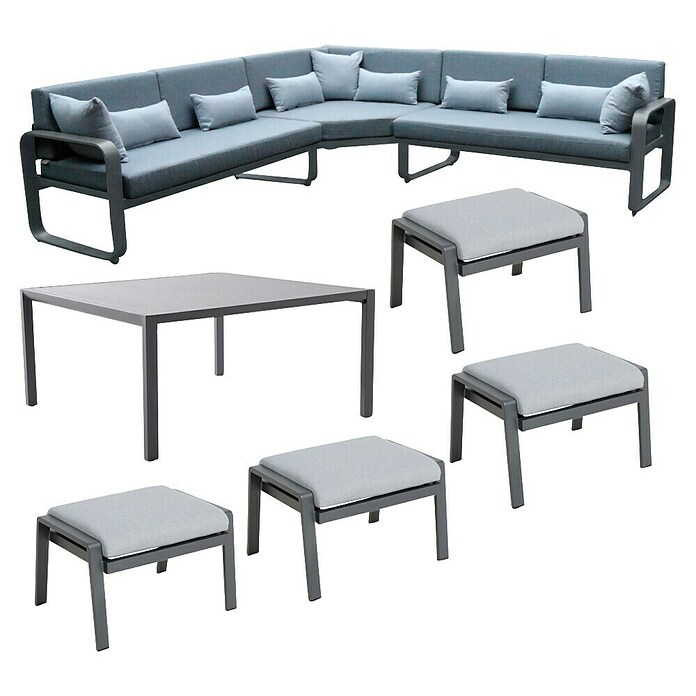 Set lounge namještaja Olivia  (8 -dij., Aluminij, Antracit) | BAUHAUS