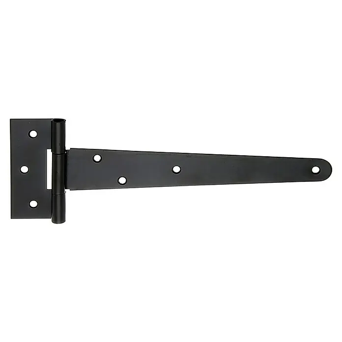 Stabilit Kreuzgehänge - L x B: 90 x 40 mm, Maße Band: 248 mm, Stahl, Schwarz - Schwarzes T-Band für Türen und Tore, mit mehreren Schraublöchern zur sicheren Befestigung.