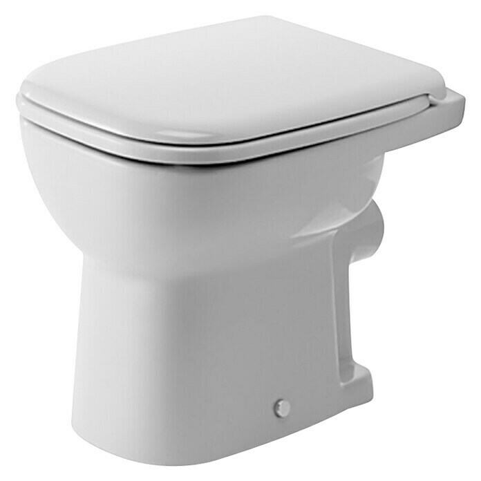 Duravit D-Code Stand-WCMit Spülrand, Ohne Spezialglasur, Spülform: Flach, WC Abgang: Waagerecht, Weiß Front View