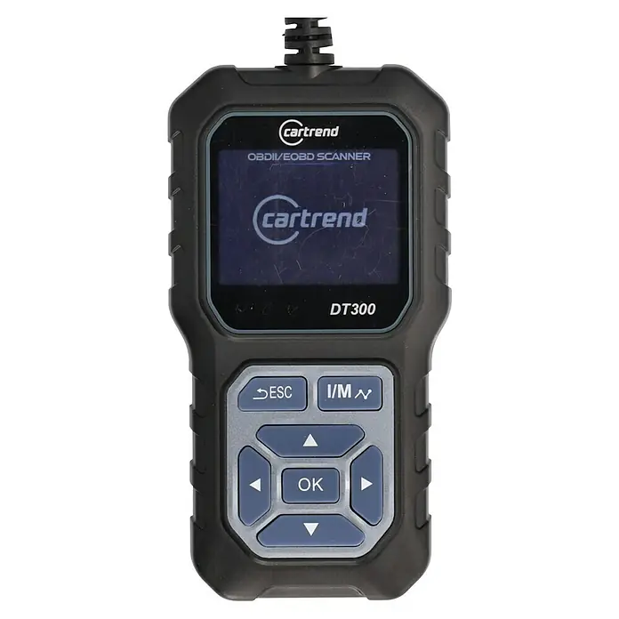 Cartrend Kfz-Diagnosegerät DT300 - Geeignet für: Autos - Schwarzer, robuster Hand-OBD2-Scanner mit Display und Steuertasten zur Fahrzeugdiagnose.