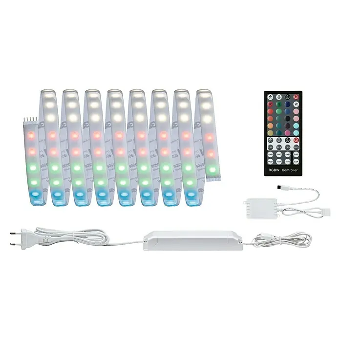 Paulmann MaxLED 1.000 LED-Band Basisset beschichtet - 300 cm, RGBW, 40 W, 3.000 lm - RGBW LED-Streifen mit Fernbedienung und Stromversorgung für stimmungsvolle Beleuchtung im ganzen Haus. Einfache Installation und vielseitige Anwendung.