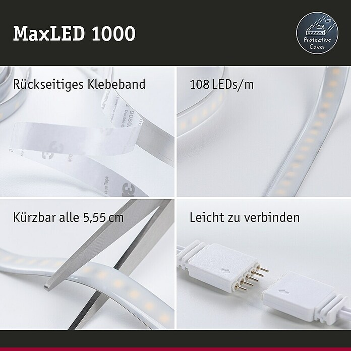 Paulmann MaxLED 1.000 LED-Band Basisset beschichtet (300 cm, Mehrfarbig, 38 W, 3.060 lm) | BAUHAUS