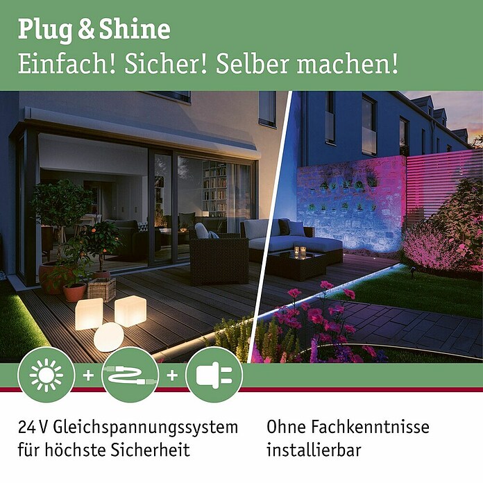 Paulmann Plug & Shine Verbindungskabel (1 m, 2 Anschlüsse, IP68) | BAUHAUS