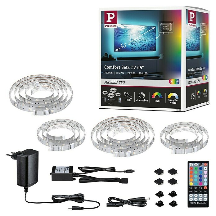 Paulmann MaxLED 250 Set LED traka Comfort TV 65''  (430 cm, RGBW, 24,5 W, 1.000 lm, 230 V - 240 V) | BAUHAUS