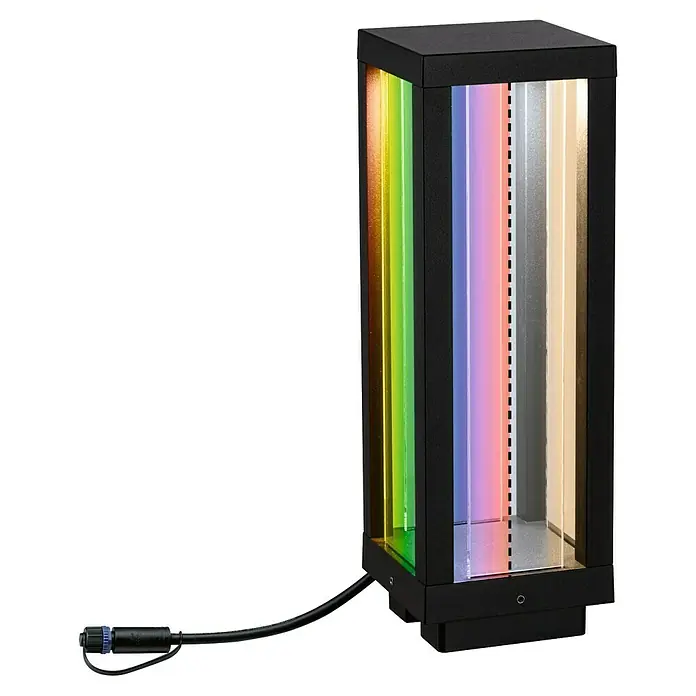Paulmann Plug & Shine LED-Außenleuchte Classic Latern - 2 W, Farbe: Anthrazit, IP44, 10 x 10 x 30 cm - Elegante Gartenleuchte mit farbigen Akzenten, die jede Außenanlage aufwertet. Die Leuchte sorgt für stimmungsvolles Licht.