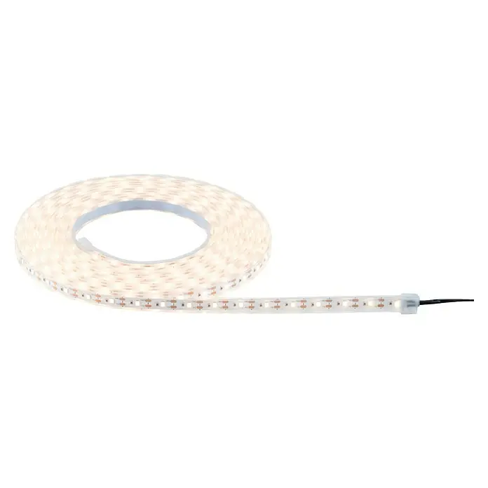 Paulmann LED-Band-Set Stripe Solar - 5 m, Warmweiß, 3,2 W, 300 lm, 5 V - Aufgerollter LED-Streifen mit warmweißen Lichtern, ideal für stimmungsvolle Beleuchtung in Innenräumen oder als Akzentbeleuchtung.