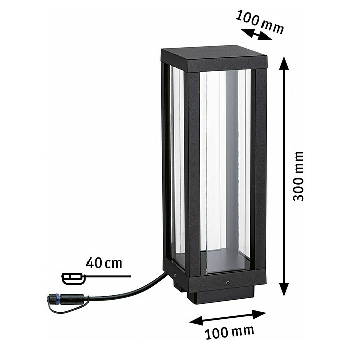 Paulmann Plug & Shine Vanjska LED svjetiljka Classic Latern  (2 W, IP44, 10 x 10 x 30 cm) | BAUHAUS