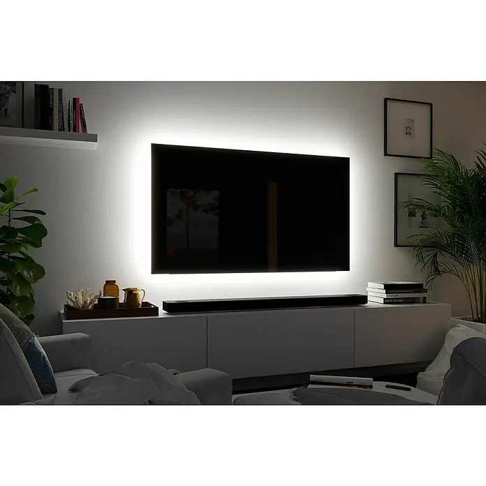 Paulmann MaxLED 250 LED-Band-Set Comfort TV 65 Zoll - 430 cm, RGBW, 24,5 W, 1.000 lm, 230 V - 240 V - TV-Gerät mit Hintergrundbeleuchtung, das für eine immersive Atmosphäre sorgt. Das moderne Design wertet jeden Wohnraum auf.