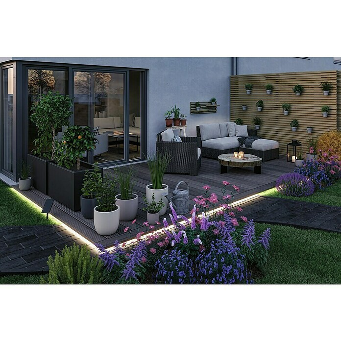 Paulmann Set de tiras LED solar (10 m, Blanco cálido, 3,8 W, 300 lm, 5 V) | BAUHAUS