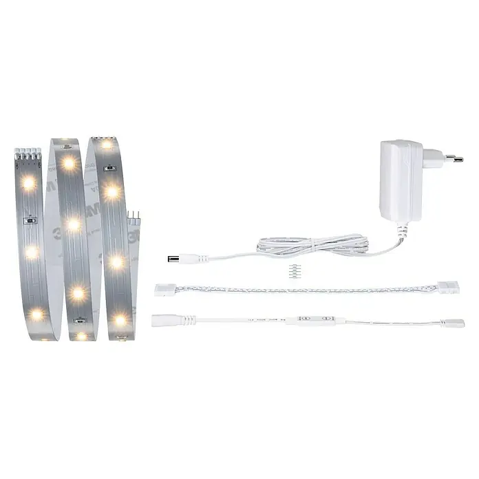 Paulmann MaxLED 250 LED-Band-Set Comfort Regal - 100 cm, Warmweiß, 5 W, 300 lm, 230 V - 240 V - LED-Streifen-Set mit Netzteil und Kabeln für flexible Beleuchtungslösungen. Ideal zur individuellen Gestaltung von Räumen mit stimmungsvollem Licht.