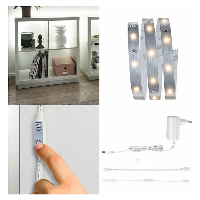 Paulmann MaxLED 250 LED-Band-Set Comfort Regal100 cm, Warmweiß, 5 W, 300 lm, 230 V - 240 V