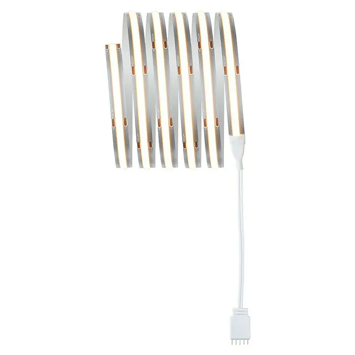 Paulmann MaxLED 1.000 Basis-Set Full-Line COB - 150 cm, 21 W, Warmweiß, 1.620 lm - Aufgerollter warmweißer LED-Streifen mit weißem Stromkabel und Stecker, mit Spannungsmarkierungen.