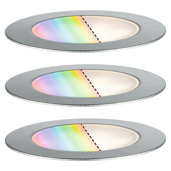 Paulmann Plug & Shine Set ugradbenih podnih svjetiljki Floor  (Ø x V: 7 x 3 cm, 3 Kom., RGBW) | BAUHAUS
