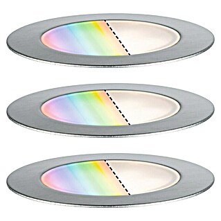 Paulmann Plug & Shine Set básico de focos para empotrar en suelo Floor (Ø x Al: 7 x 3 cm, 3 ud., RGBW)