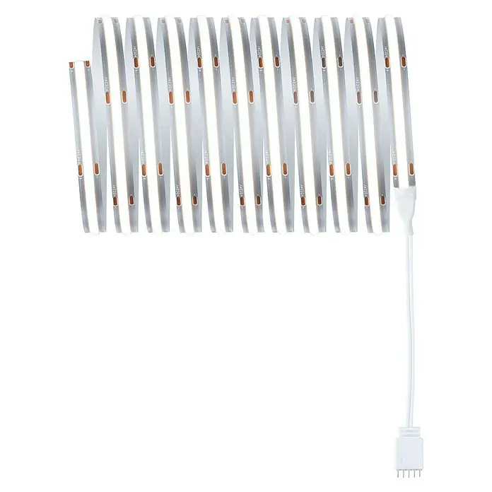 Paulmann MaxLED Set de tiras LED 500 Full-Line COB - Largo: 3 m, 40 W, 3.840 lm, 220 V - 240 V - Tiras de luces LED brillantes: Primer plano de luces LED que emiten una luz blanca fuerte, proporcionando una iluminación moderna.