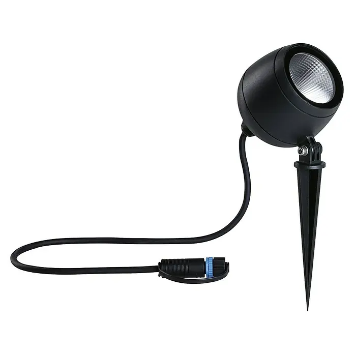 Paulmann Plug & Shine LED-Gartenspot Kikolo - 7,2 W, IP65, Warmweiß, Anthrazit, Abstrahlwinkel: 20 ° - Schwarzer LED-Gartenstrahler mit Erdspieß. Ideal für die Beleuchtung im Außenbereich. Robust und wetterfest.