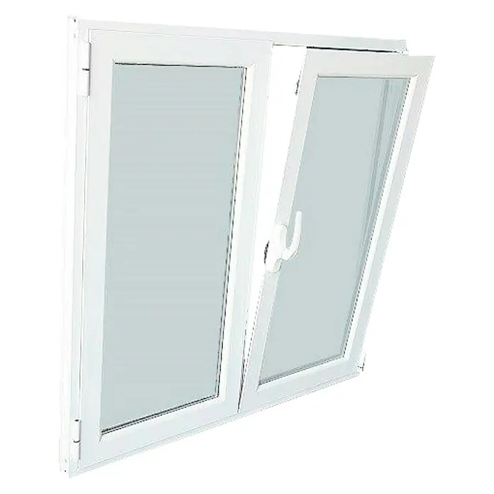 Solid Elements Ventana de aluminio practicable-oscilobatiente - 100 x 100 cm, Derecha, Blanco - Ventana batiente y oscilobatiente blanca de doble hoja con acristalamiento transparente, perfecta para espacios modernos. Ventilación flexible.