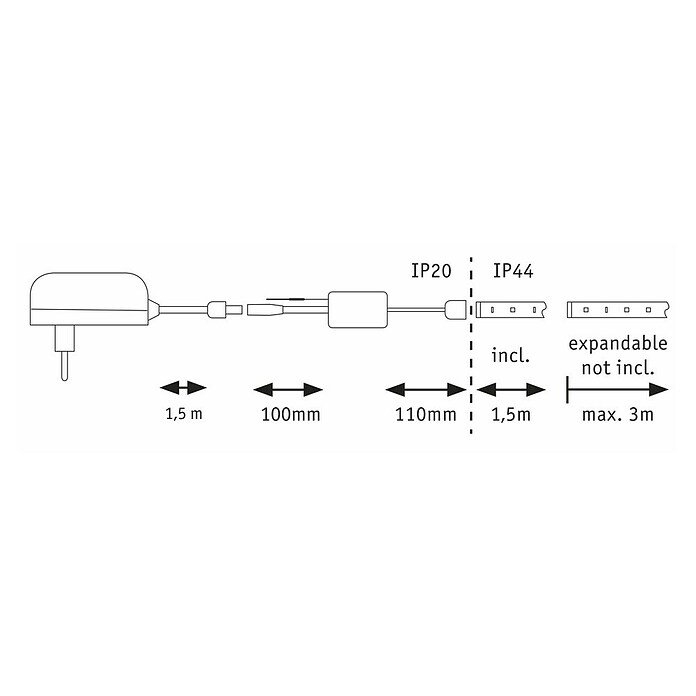 Paulmann MaxLED 250 Smart LED traka Zigbee  (150 cm, RGBW, 11 W, 270 lm, 230 V - 240 V) | BAUHAUS