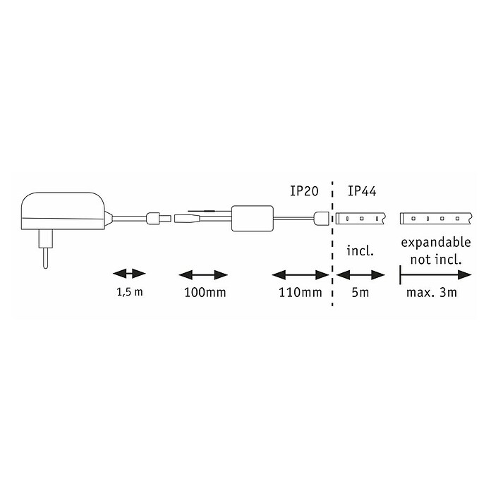 Paulmann MaxLED 250 Smart LED traka Zigbee  (500 cm, RGBW, 27 W, 900 lm, 230 V - 240 V) | BAUHAUS