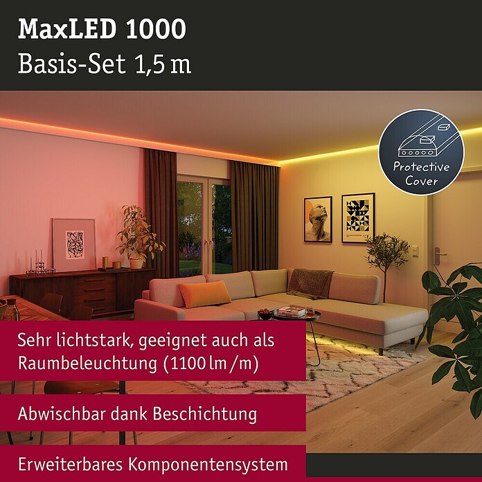 Paulmann MaxLED 1.000 LED-Band Basisset beschichtet (150 cm, RGBW, 24 W, 1.500 lm) | BAUHAUS