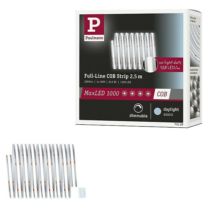 Paulmann MaxLED 1.000 Teleskopski produžetak Stripe Full-Line COB  (250 cm, Bijele boje dnevnog svjetla, 30 W, 3.200 lm, 230 V - 240 V) | BAUHAUS