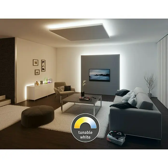 Paulmann MaxLED Tunable White Controller - Passend für: MaxLED Mehrfarbig - Wohnzimmer mit vielseitiger, abstimmbarer weißer LED-Beleuchtung für anpassungsfähiges Ambiente.