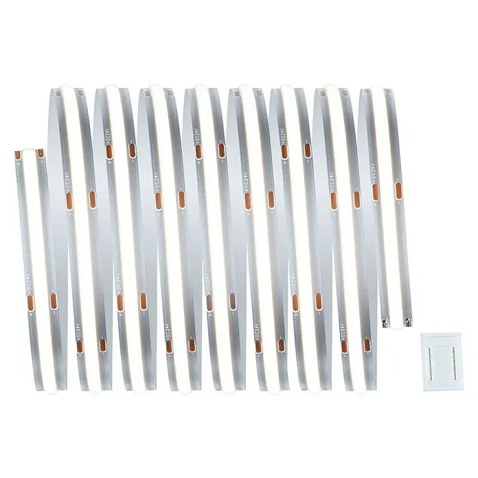 Paulmann MaxLED 1.000 Verlängerungs-Set Full-Line COB - 250 cm, Tageslichtweiß, 30 W, 3.200 lm, 230 V - 240 V - Nahaufnahme von mehreren LED-Streifen, die parallel angeordnet sind und eine helle, diffuse Beleuchtung abgeben.