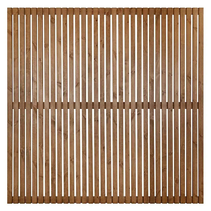 Andrewex Sichtschutzelement Quadra - 180 x 180 cm, Holz, Kiefer - Braunes Lattenzaun-Element aus Holz mit vertikalen Lamellen.