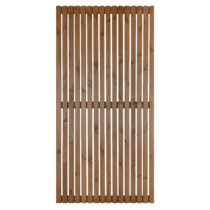 Andrewex Sichtschutzelement Quadra - 180 x 90 cm, Holz, Kiefer - Brauner Holzlamellen-Sichtschutz mit vertikalen Planken.