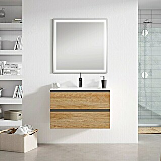 Mueble de lavabo Andrea Suspendido (L x An x Al: 45 x 80 x 50 cm, Nebraska natural, Mate)