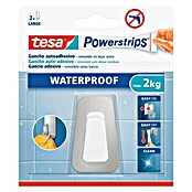 Tesa Powerstrips Waterproof Colgador adhesivo L (Acero inoxidable, Plateado)