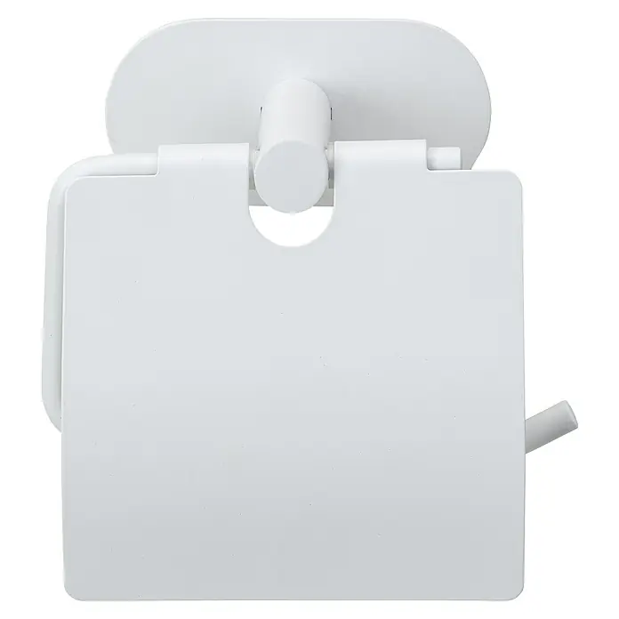 Wenko Orea Portarrollos papel higiénico - Con tapa, Blanco - Un dispensador de toallas de papel plegable blanco diseñado para montaje en pared, ideal para baños o cocinas. Solución práctica e higiénica.