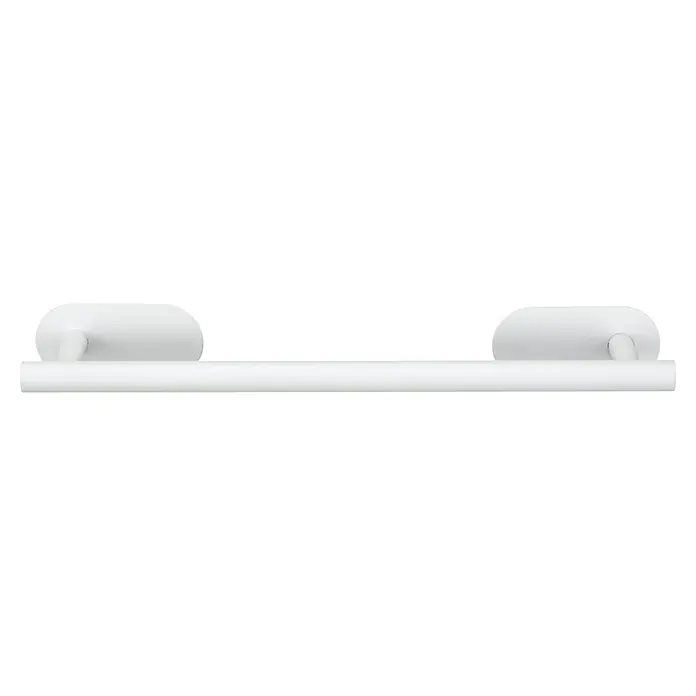 Wenko Orea Toallero de barra - Blanco - Primer plano de una barra de toalla blanca, que muestra un diseño moderno y minimalista ideal para baños.