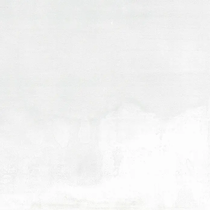 Oxyd Bodenfliese - 60 cm x 120 cm x 9 mm, Weiß, Schimmernd, Rektifiziert - Abstraktes, weißes Wandbild mit subtilen Texturen, das eine minimalistische Ästhetik und ruhige Atmosphäre vermittelt.