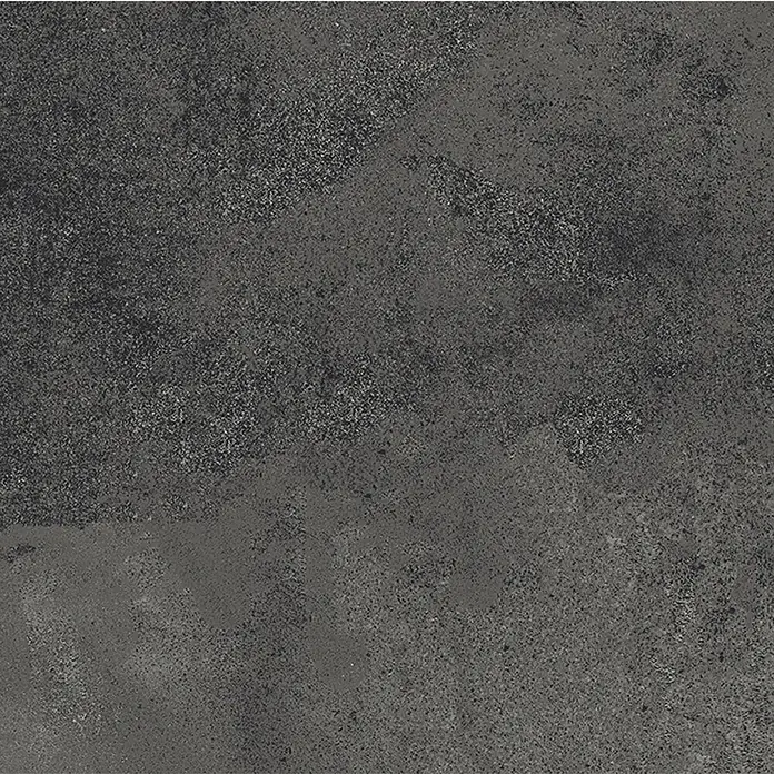 Queens Feinsteinzeugfliese - 29,8 x 59,8 cm, Graphit, Matt - Nahaufnahme einer dunklen Betonoberfläche mit subtilen Texturen, die ein Gefühl von Robustheit und modernem Design vermitteln.