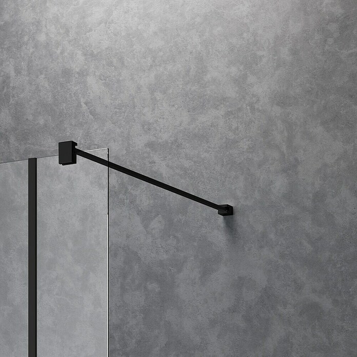 Camargue Meran Mix & Match Duschwand (B x H: 140 x 200 cm, Beschichtet, Schwarz, B: 970mm Grau + B: 400mm Klarglas) | BAUHAUS