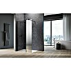 Camargue Meran Mix & Match Duschwand (B x H: 140 x 200 cm, Beschichtet, Schwarz, B: 400mm Spiegelglas + B: 970mm Grau) | BAUHAUS
