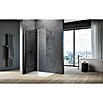 Camargue Meran Mix & Match Duschwand (B x H: 140 x 200 cm, Beschichtet, Silberglanz, B: 400mm Klarglas + B: 970mm Grau) | BAUHAUS
