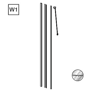 Camargue Meran Mix & Match Set okova W1 (Visina: 200 cm, Srebrni sjaj)