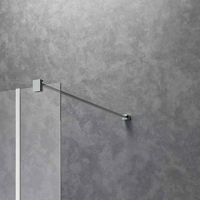 Camargue Meran Mix & Match Duschwand (B x H: 90 x 200 cm, Beschichtet, Silber, B: 570mm Spiegelglas + B: 300mm Wellenglas) | BAUHAUS