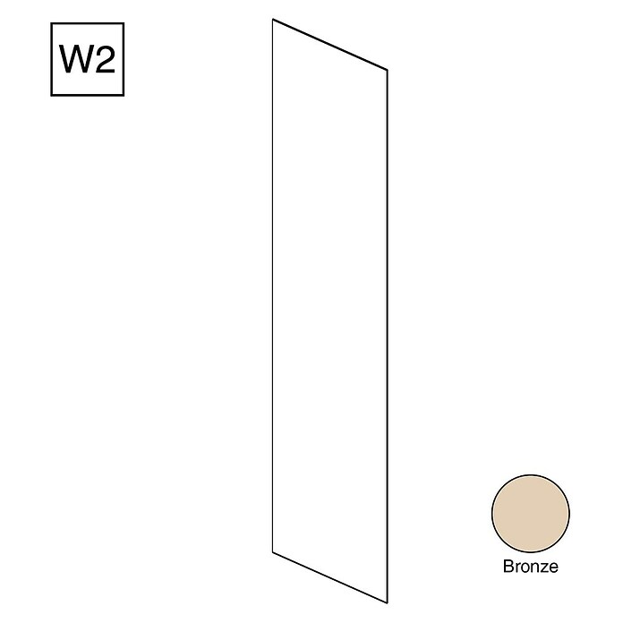 Camargue Meran Mix & Match Duschwand W2 (B x H: 40 x 200 cm, Beschichtet, Bronze) | BAUHAUS