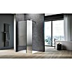 Camargue Meran Mix & Match Duschwand (B x H: 100 x 200 cm, Beschichtet, Schwarz, B: 400mm Spiegelglas + B: 570mm Wellenglas) | BAUHAUS
