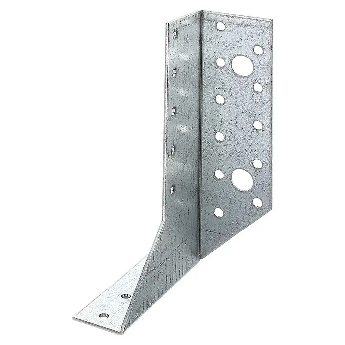 Stabilit Soporte para vigas Derecha - An x Al: 40 x 140 mm, Acero, Zincado - Escuadra de unión de acero galvanizado con ángulo de 90 grados y orificios para fijación.