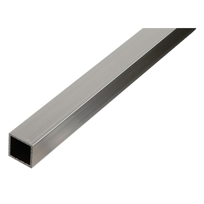 Alberts Tubo de forma cuadrada (1.000 x 40 x 40 mm, Espesor: 2 mm, Aluminio, Plateado) | BAUHAUS