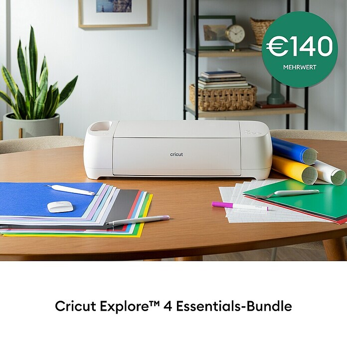 Cricut Maker Plotter de corte Maker 4 Essentials-Bundle (Gris/ Verde, Bluetooth, Ancho de corte: 29,7 cm, Longitud de corte: 3,6 m) | BAUHAUS