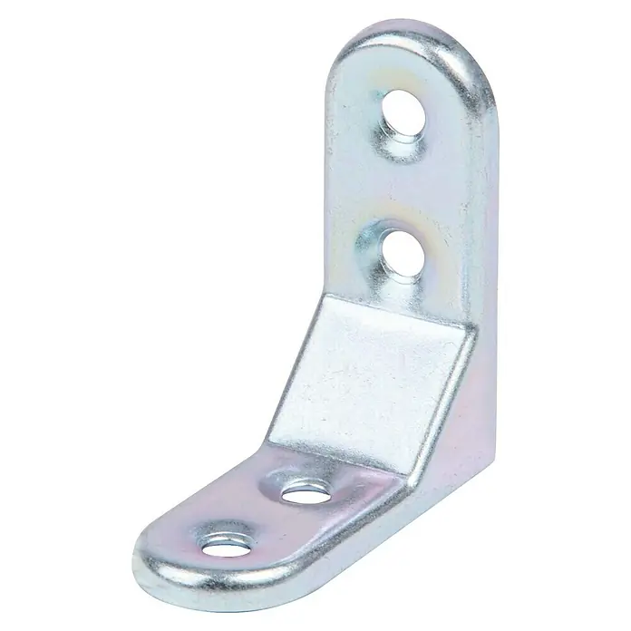 Stabilit Escuadra de silla - L x An: 50 x 50 mm, Acero, Zincado, Espesor: 20 mm - Escuadra metálica con dos agujeros y un refuerzo adicional, ideal para conexiones estables en muebles y construcción.