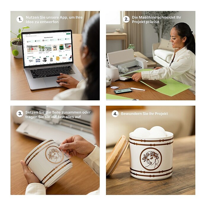 Cricut Schneideplotter Explore 4 Essentials-Bundle (Muschelweiß, Bluetooth, Schnittbreite: 29,7 cm, Schnittlänge: 3,6 m) | BAUHAUS